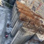 Top view of dam blocks